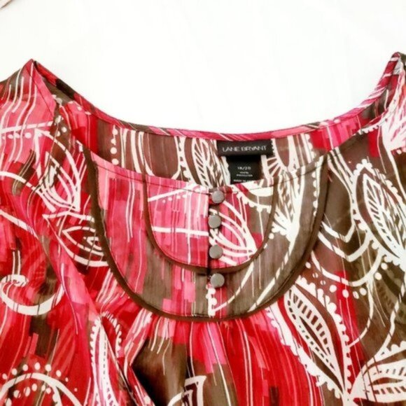 Lane Bryant Coord Set Women's Plus Size 18/20 Floral Pullover Round Neck top - Picture 7 of 8